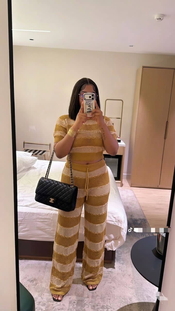 Ensemble Stripe Beige et Jaune