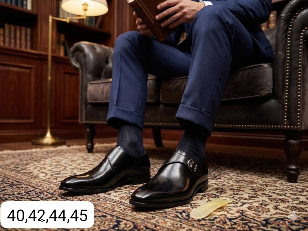 Chaussures en cuir noir à boucle